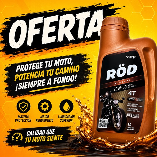ACEITE 4T YPF ROD 20W50 X 1 LT
